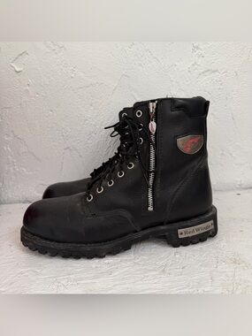 Red Wing Side Zip Motorcycle Boots 979 Men's Size 9 Black Leather